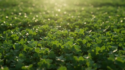 Obraz premium Four-Leaf Clover Field