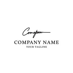 Elegant handwritten signature logo design template for a company.