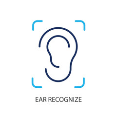 Ear recognize thin line icons. Original vector illustration.