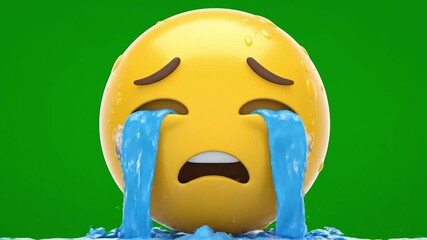 Overwhelmed emoji with tears streaming down its face, expressing sadness and despair.