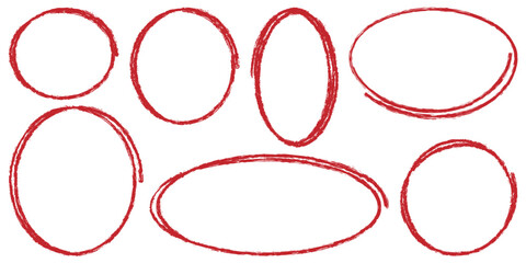 Grunge hand drawn ovals and circles. Doodle round shapes. Vector ovals and ellipses lines to highlight text. eps 10