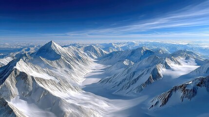 Snow-capped Mountains Under Blue Sky