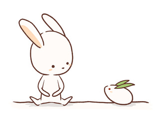 雪ウサギとウサギのイラスト
