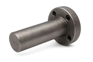 Stainless steel industrial flange shaft coupling machine part with bolt holes, providing connection and engineering support