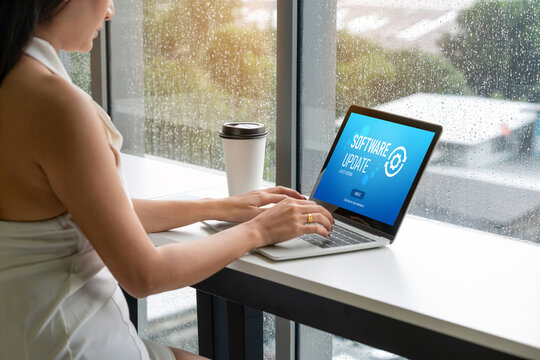 Software update on computer for modish version of device software upgrade - Powered by Adobe