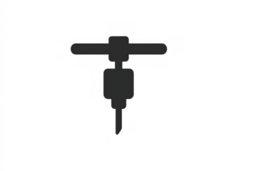 Jackhammer power tool icon symbolizing construction, drilling, and demolition work, featuring a transparent background