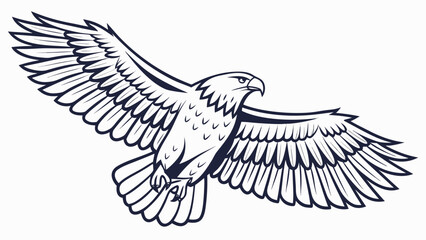 Fototapeta premium Soaring eagle with majestic wings, powerful symbol of freedom and strength, inspiring icon for patriotic designs, aviation themes, and leadership concepts