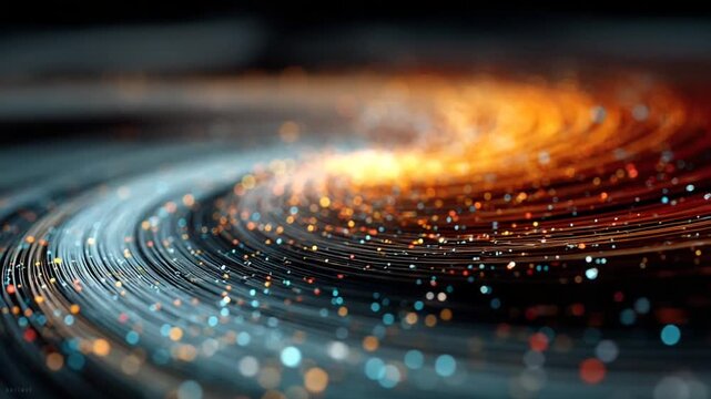 Colorful swirling light patterns in a dark background