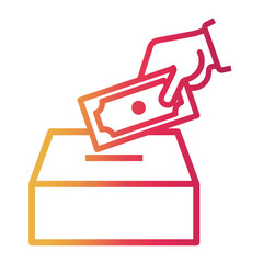 donation Line Gradient Icon