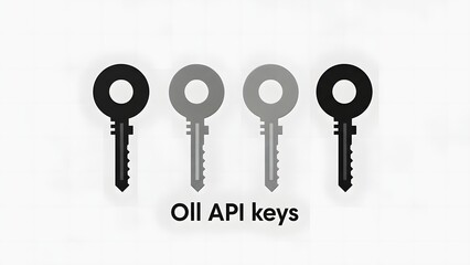 Oll API Keys Security Authentication Vector Icons Concept