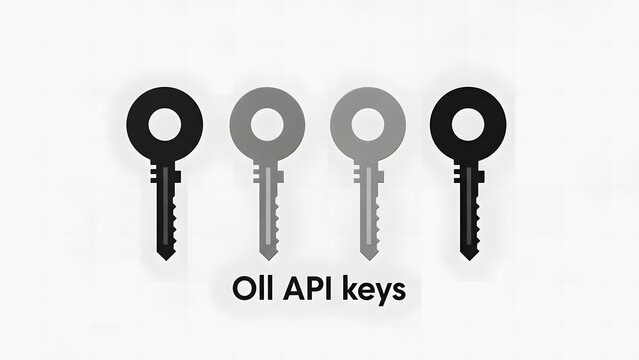 Oll API Keys Security Authentication Vector Icons Concept