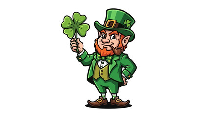 Leprechaun holding a shamrock, St