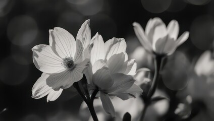 Fototapeta premium Monochrome Floral Beauty - A Study in Light and Shadow.