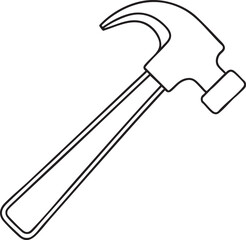 Claw hammer simple outline for construction repair mechanics diy craft and essential workshop tool illustration
