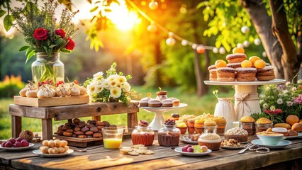 Rustic charm meets sweet indulgence at a cozy outdoor gathering