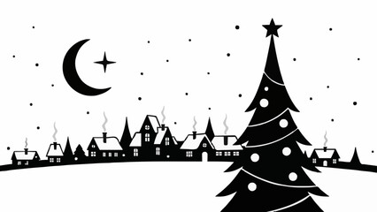Fototapeta premium Vector ilustration of Christmas eve