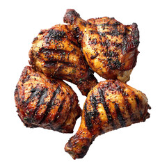 Grilled chicken on a white background