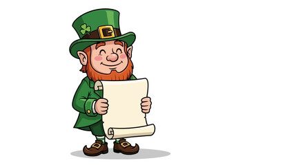 Leprechaun Scroll Vector Illustration for St