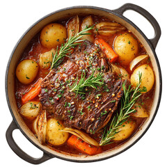  Pot roast on a white background