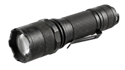 Rugged black tactical flashlight essential gear for outdoor adventures emergency preparedness and reliable illumination equipment