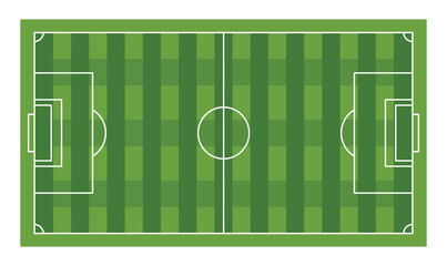 Football field  Soccer pitch scheme in top, side, and perspective view – Realistic green grass vector illustration. © maxmoyen25