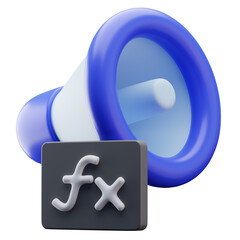 3D Illustration Megaphone Sound Effects Side Perspective