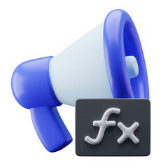 3D Illustration Megaphone Sound Effects