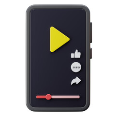 3D Render Portrait Video Content Social Media Interface