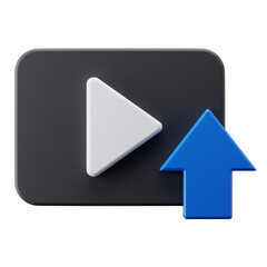3D Render Video Upload Illustration