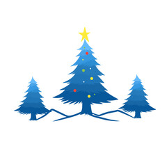 blue christmas tree vector illustration