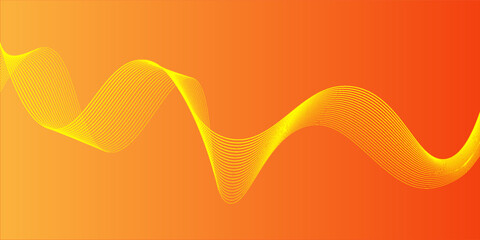 Abstract orange gradient background with shining lines waves. Minimalist background for banner, poster, cover, brochure, flyer, website