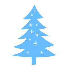 blue christmas tree vector illustration