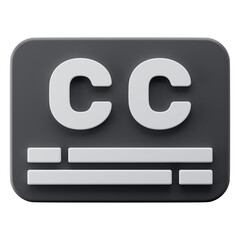 3D Render Closed Caption Subtitle