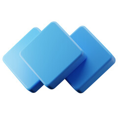 3D Render Blue Keyframe Animation Side Perspective