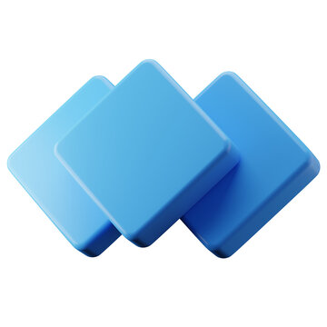 3D Render Blue Keyframe Animation Side Perspective