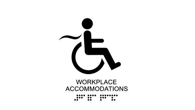 Workplace accommodations symbol with braille