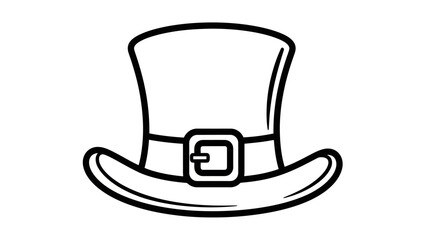 Simple illustration of a traditional leprechaun hat, perfect for St. Patrick's Day design and celebration