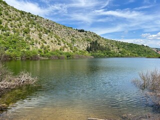 Significant landscape Prolosko blato Floodplain karst field Prolosko lake (Imotski, Croatia) -...