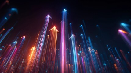 成長と方向性を示す矢印のAIビジネスイメージ