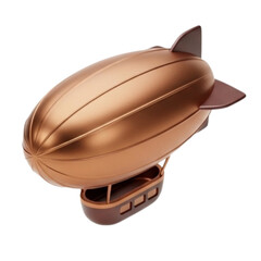 3D Rendered Copper Zeppelin Illustration | Antique Transportation Icon