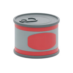 3D Rendered Illustration of a Blank Canned Food Label with Realistic Shadow
