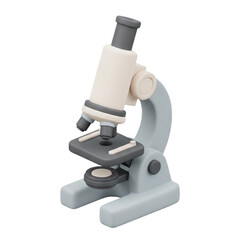 Detailed 3D Render of a Classic Microscope in Soft Hues