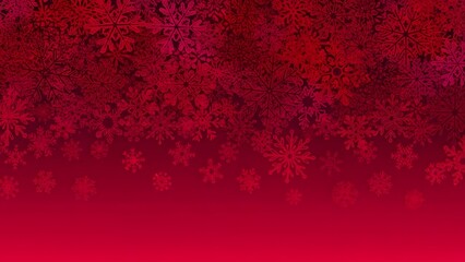 Abstract deep red gradient background with dark overlay of intricate snowflake pattern creating a festive winter holiday or christmas texture design element