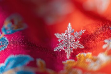Close-up hexagonal snowflake 