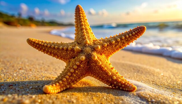 macro closeup starfish arm beach pore bump grain texture sand natural surface micro detail daylight soft shadow marine coastal organic pattern close shot