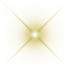 Bright lens flare light effect on transparent background.