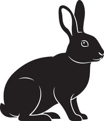 Silhouette of a lopeared rabbit isolated on