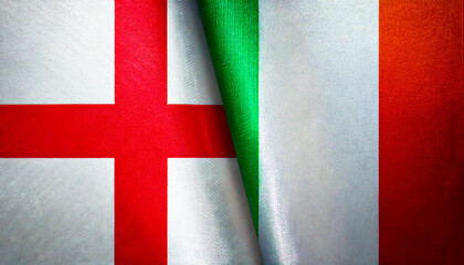 イタリアの国旗とイングランドの国旗(Italy flag & England flag.)
