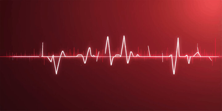 Vibrant red waveform lines illustrate a high-energy abstract frequency display.