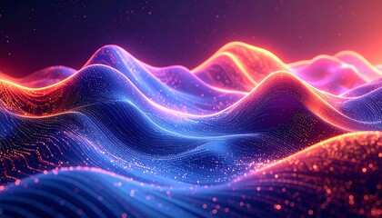 Digital waves of color, depicting vibrant energy and fluid movement